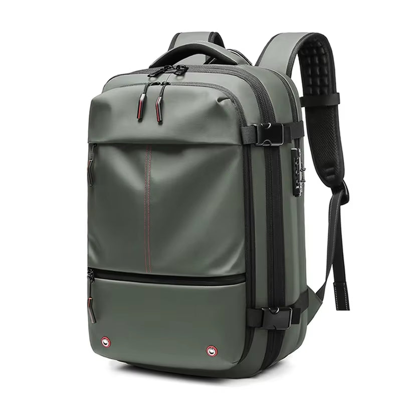 Men Travel Backpack Vacuum Compression Laptop Backpack 17 Inch Extended Large Capacity School Backpack Hiking Business Backpack