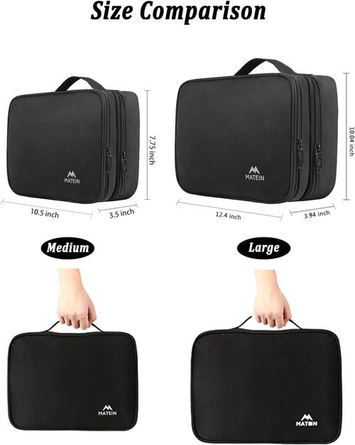Electronics Organizer Travel Case, Water Resistant Cable Organizer Bag for Travel Essentials, Gifts for Men, Storage Bag for Camera Accessories, Phone, Cord & Tablet, Black