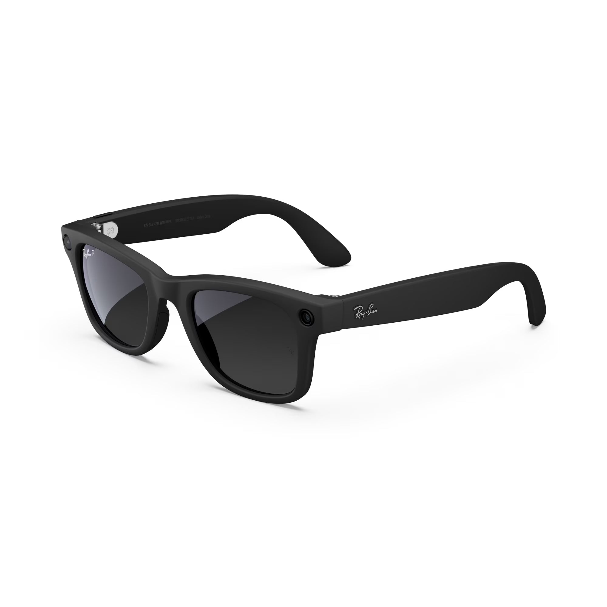 Ray-Ban  (Gen 1), Wayfarer Large, Shiny Black, Green Lenses | Smart AI Glasses