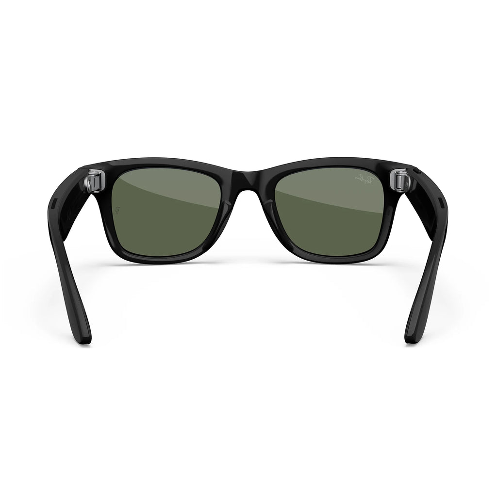 Ray-Ban  (Gen 1), Wayfarer Large, Shiny Black, Green Lenses | Smart AI Glasses